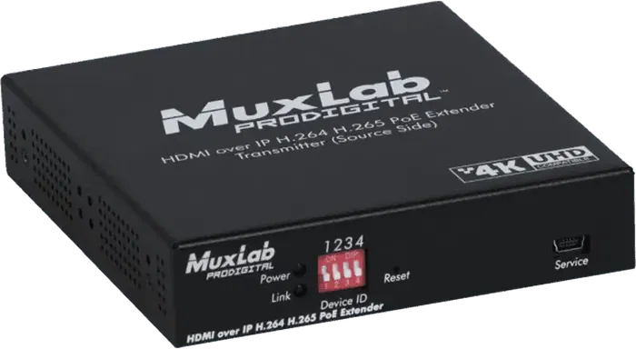 Muxlab Transmisor HDMI 4K/30 Poe Rs232 Sobre IP H.264/H.265