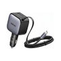Ugreen Nexode EC603 Cargador de Coche 90W 3-en-1 con Cable USB-C Retráctil, Negro