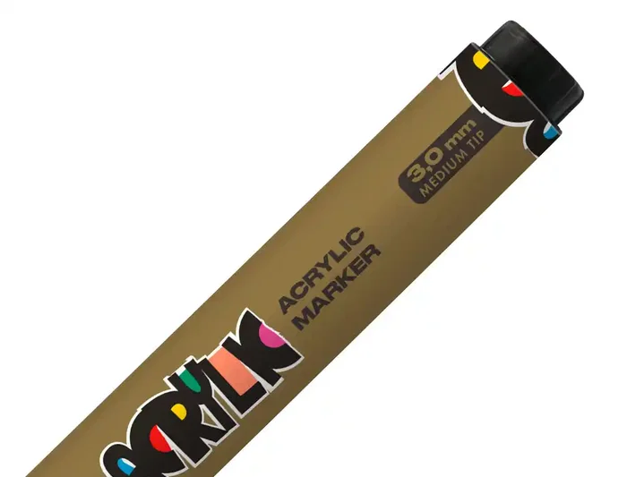 Liderpapel Rotulador Acrilico base agua todo tipo de superficie punta redonda 3 mm oro