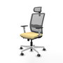 PIQUERAS Y CRESPO Silla de oficina Haches con mecanismo Sincro/Traslack, Crema y Gris