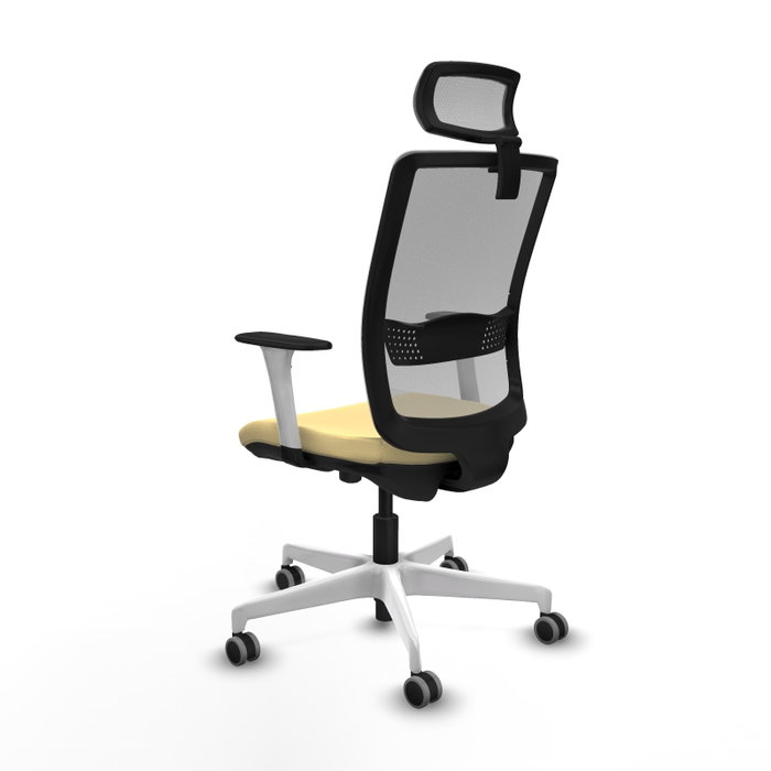 PIQUERAS Y CRESPO Silla de oficina Haches con mecanismo Sincro/Traslack, Crema y Gris PIQUERAS Y CRESPO Silla de oficina Haches con mecanismo Sincro/Traslack, Crema y Gris