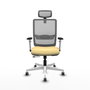 PIQUERAS Y CRESPO Silla de oficina Haches con mecanismo Sincro/Traslack, Crema y Gris