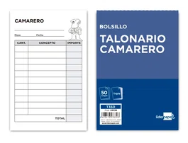 Liderpapel T350 Talonario Camarero Bolsillo Original 2 Copias 85 x 135 mm