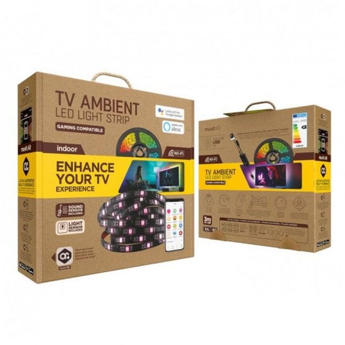 muvit iO Tira LED USB WiFi TV RGB 3m con sensor ambiental y de sonido muvit iO Tira LED USB WiFi TV RGB 3m con sensor ambiental y de sonido
