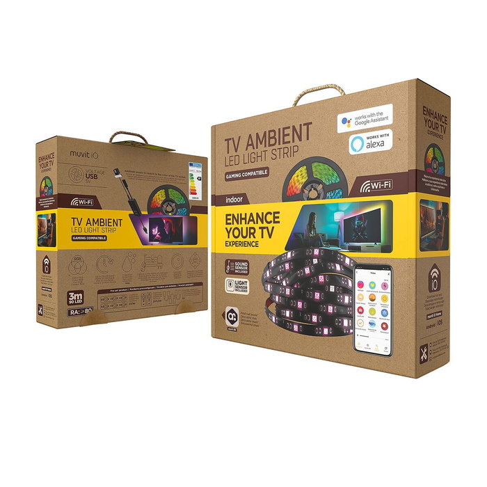 muvit iO Tira LED USB WiFi TV RGB 3m con sensor ambiental y de sonido muvit iO Tira LED USB WiFi TV RGB 3m con sensor ambiental y de sonido