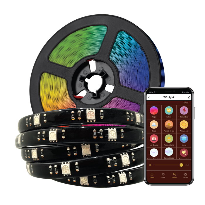 Muvit Tira Led Wifi para TV Compatible con Alexa y Google Assistant Control por App
