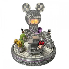 Enesco Figura Decorativa Disney 100 Mickey & Minnie (Tren) Fabricada en Resina