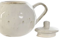 DKD Home Decor Tetera Blanco Gres 12 x 20 x 13 cm Apto Microondas y Lavavajillas