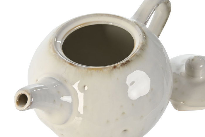 DKD Home Decor Tetera Blanco Gres 12 x 20 x 13 cm Apto Microondas y Lavavajillas