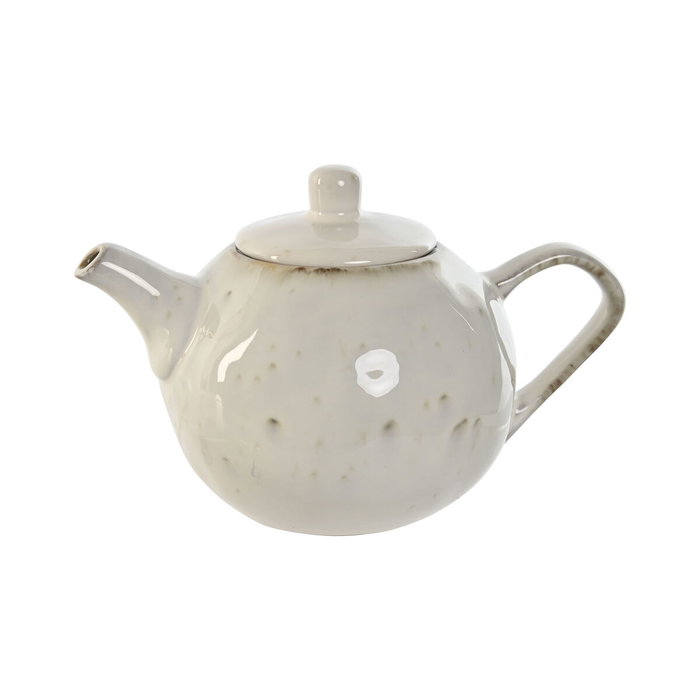DKD Home Decor Tetera Blanco de Gres de 850ml