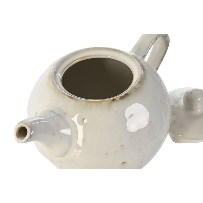 DKD Home Decor Tetera Blanco de Gres de 850ml