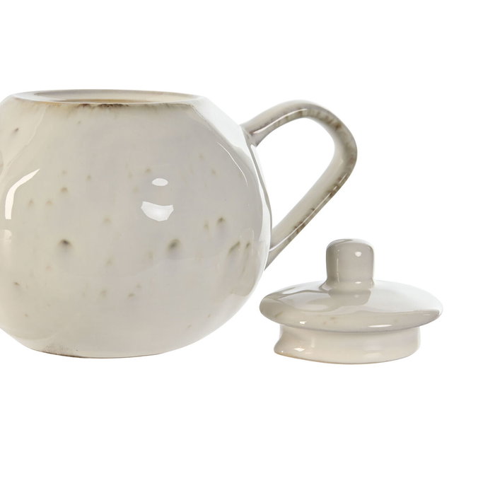DKD Home Decor Tetera Blanco de Gres de 850ml