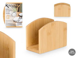 Kinvara Servilletero Vertical Bambú 13x10x6.9 cm Marrón (Set de 18)