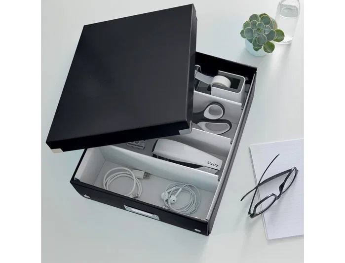 LEITZ Caja Organizadora Click & Store Mediana Negra LEITZ Caja Organizadora Click & Store Mediana Negra
