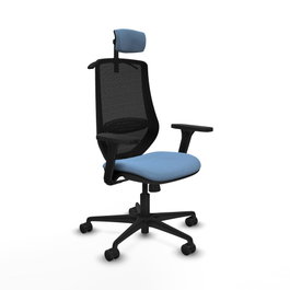 PIQUERAS Y CRESPO Silla de oficina Mardos con mecanismo Sincro, Azul cielo y Negro