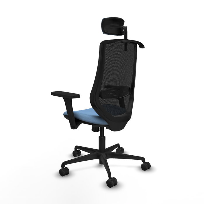 PIQUERAS Y CRESPO Silla de oficina Mardos con mecanismo Sincro, Azul cielo y Negro