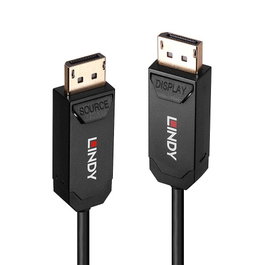 LINDY Cable DisplayPort 2.0 Híbrido Fibra Óptica/Cobre 10m Negro 38520 UHBR10 8K@144Hz 40 Gbit/s