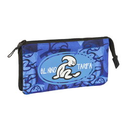 Portatodo Triple El Niño Roller Azul Negro 22 x 12 x 3 cm