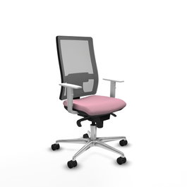 PIQUERAS Y CRESPO Silla de oficina Horna Rosa y Gris con mecanismo Sincro