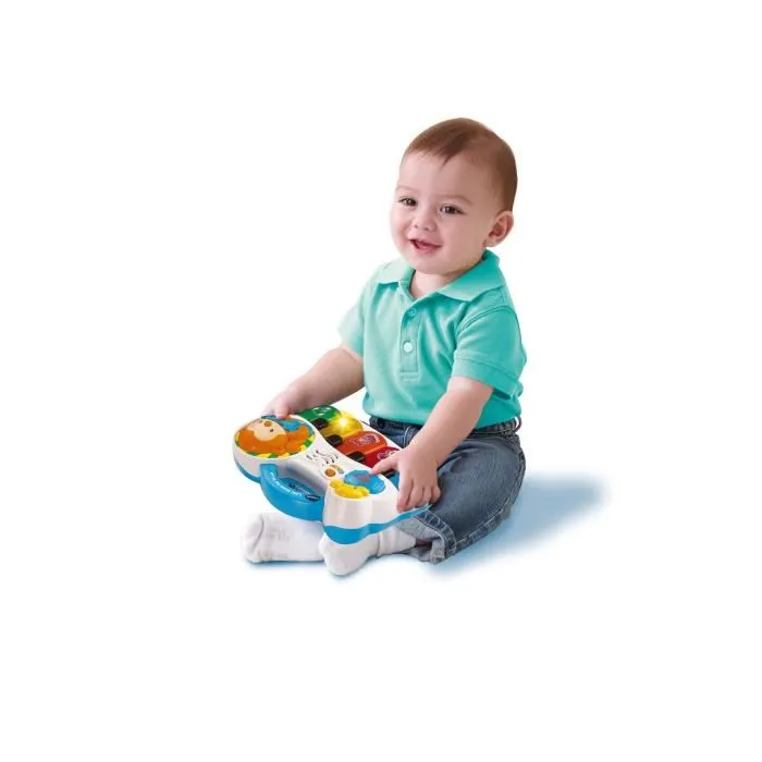 VTech Baby Lumi Piano Noah Juguete Musical para Bebés Piano Luminoso con 5 Teclas y Sonidos Guitarra Piano Platillos Desde 6 Meses