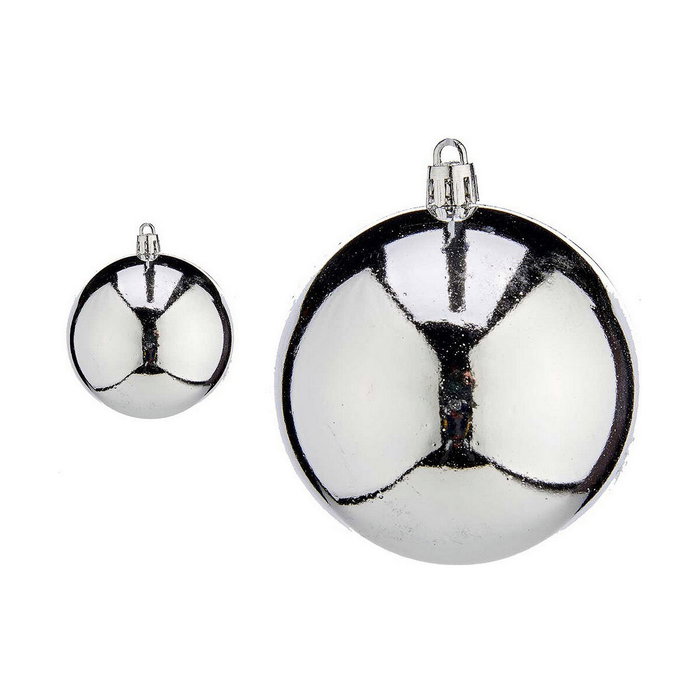 KRIST+ Set de 12 Bolas de Navidad Plateadas de 8 cm