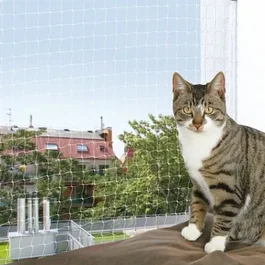 TRIXIE Red de protección para gatos 6x3 m transparente, malla 3x3 cm, para interiores y exteriores