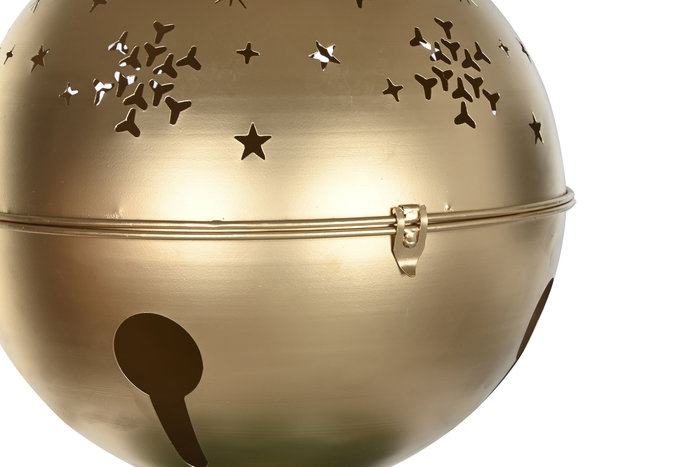 DKD Home Decor Figura Navidad Tradicional Rojo Verde Dorado Metal Portavela Desmontable 61x61x163 cm