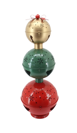 DKD Home Decor Figura Metal Portavelas Rojo, Verde y Dorado