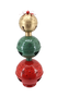 DKD Home Decor Figura Metal Portavelas Rojo, Verde y Dorado