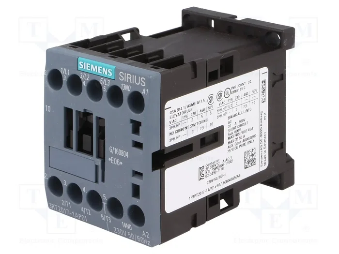 SIEMENS 3RT2017-1AP01 Contactor 3-polar 12A 230VAC SIEMENS 3RT2017-1AP01 Contactor 3-polar 12A 230VAC