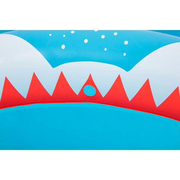 Bestway Piscina Hinchable Infantil 2 Aros Tiburon Aspersor 163x127x92 cm +2 Años Jardin 53157