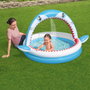 Bestway Piscina Hinchable Infantil 2 Aros Tiburon Aspersor 163x127x92 cm +2 Años Jardin 53157