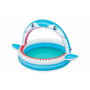 Bestway Piscina Hinchable Infantil 2 Aros Tiburon Aspersor 163x127x92 cm +2 Años Jardin 53157