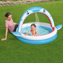 Bestway Piscina Hinchable Infantil Tiburón con 2 Aros y Aspersor 163x127x92 cm