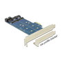 DeLOCK 89374 Tarjeta PCI Express x1 con 2 x interno M.2 NGFF, SATA y USB 3.2 Gen 1, tasa de transferencia 6 Gbit/s