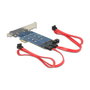 DeLOCK 89374 Tarjeta PCI Express x1 con 2 x interno M.2 NGFF, SATA y USB 3.2 Gen 1, tasa de transferencia 6 Gbit/s
