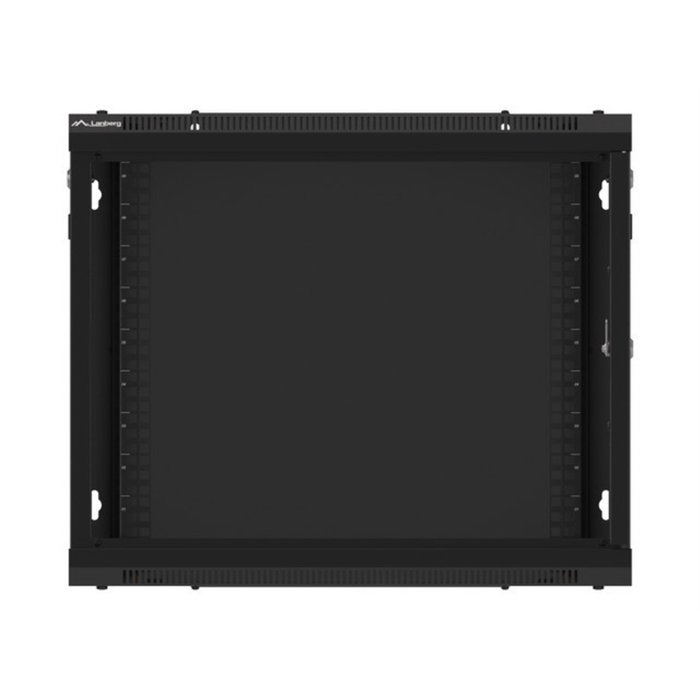Lanberg WF01-6609-00B - Armario Rack Mural 19 Pulgadas / 9U, Capacidad 60 kg, Color Negro, Incluye Ventiladores y Cerradura