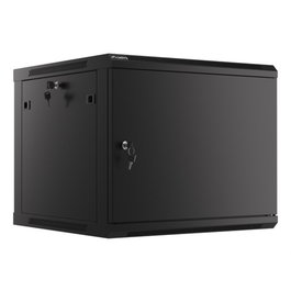 Lanberg WF01-6609-00B - Armario Rack Mural 19 Pulgadas / 9U, Capacidad 60 kg, Color Negro, Incluye Ventiladores y Cerradura