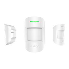 AJAX Alarma CombiProtect Blanco, Sensor Interior PIR Montaje Pared, Detección 12m, Inalámbrico, Batería 5 Años, IP50, AES, Compatible con Hub
