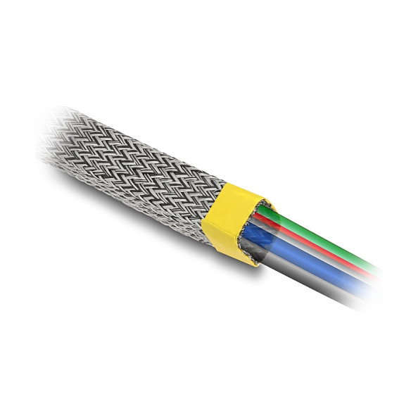 DeLOCK Funda trenzada para protección EMI estirable 10 m x 10 mm, Gris