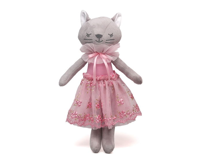 KioKids Muñeca de Trapo Gato Tierno con Falda Rosa para Bebés +10 Meses Multicolor de Poliéster KioKids Muñeca de Trapo Gato Tierno con Falda Rosa para Bebés +10 Meses Multicolor de Poliéster
