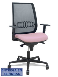 Piqueras y Crespo Silla Alares Sincro con Malla Negra y Asiento Rosa