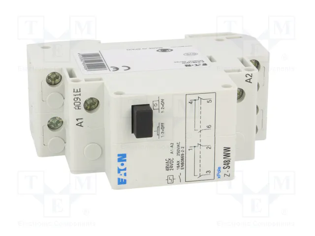 EATON ELECTRIC Z-S48/WW Relé de instalación biestable por impulsos DPDT EATON ELECTRIC Z-S48/WW Relé de instalación biestable por impulsos DPDT