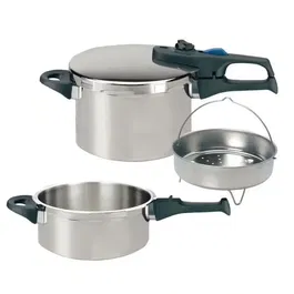 Fackelmann Olla a Presión FOR4006925992853 Vapor Elo Praktika Plus XL Acero Inoxidable 18/10 22 cm 3 a 6 Litros