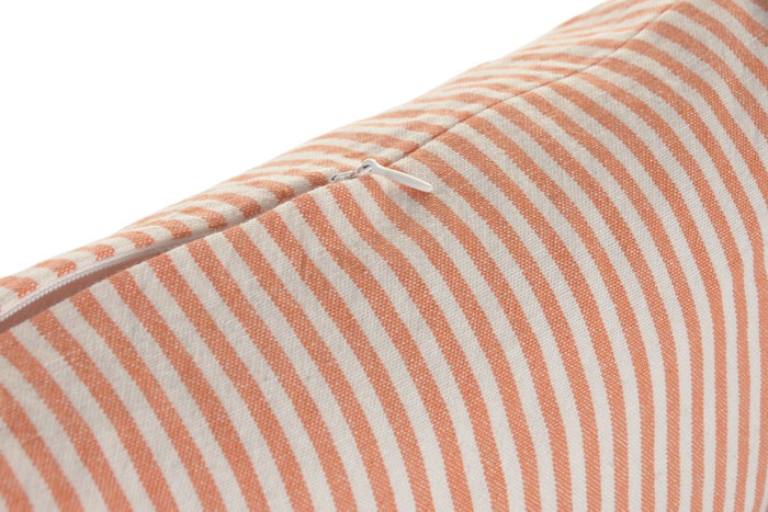 DKD Home Decor Cojín Algodón 45x45 Flecos Rayas Naranja Pack de 2