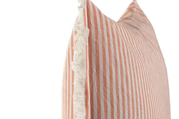 DKD Home Decor Cojín Algodón 45x45 Flecos Rayas Naranja Pack de 2