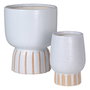 Jarrón Blanco Cerámica Decoración 12,50 X 12,50 X 18 cm (Set de 2)