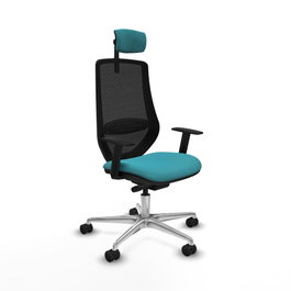 PIQUERAS Y CRESPO Silla de oficina Mardos con mecanismo Sincro/Traslack Turquesa/Negro