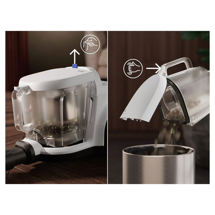 AEG AL 51C2SW Aspiradora sin Bolsa 1000W 2L Cilíndrica, Filtro HEPA, Tecnología Ciclónica, para Todo Tipo de Suelos, Blanca