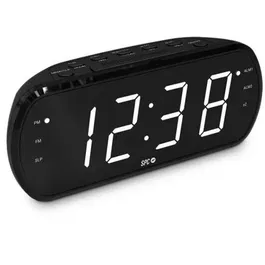 SPC Radiodespertador Frodi View con Radio FM, Doble Alarma Personalizable y Pantalla LED de Alta Definición